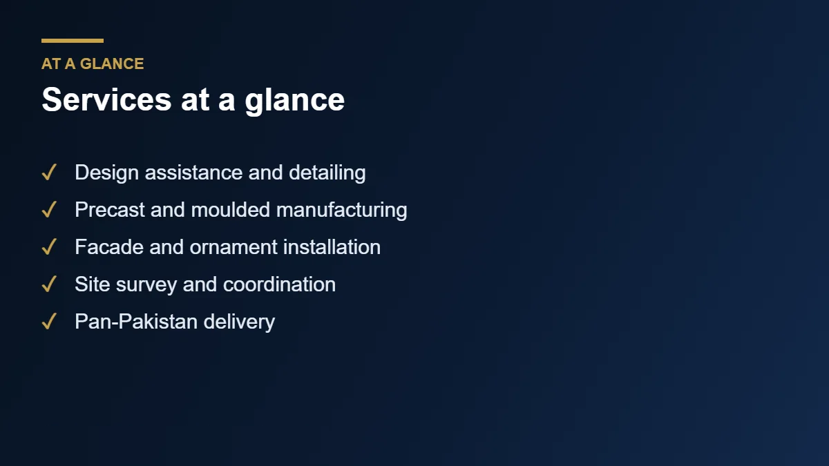 Architectural services offered by HB Design Driven at a glance
